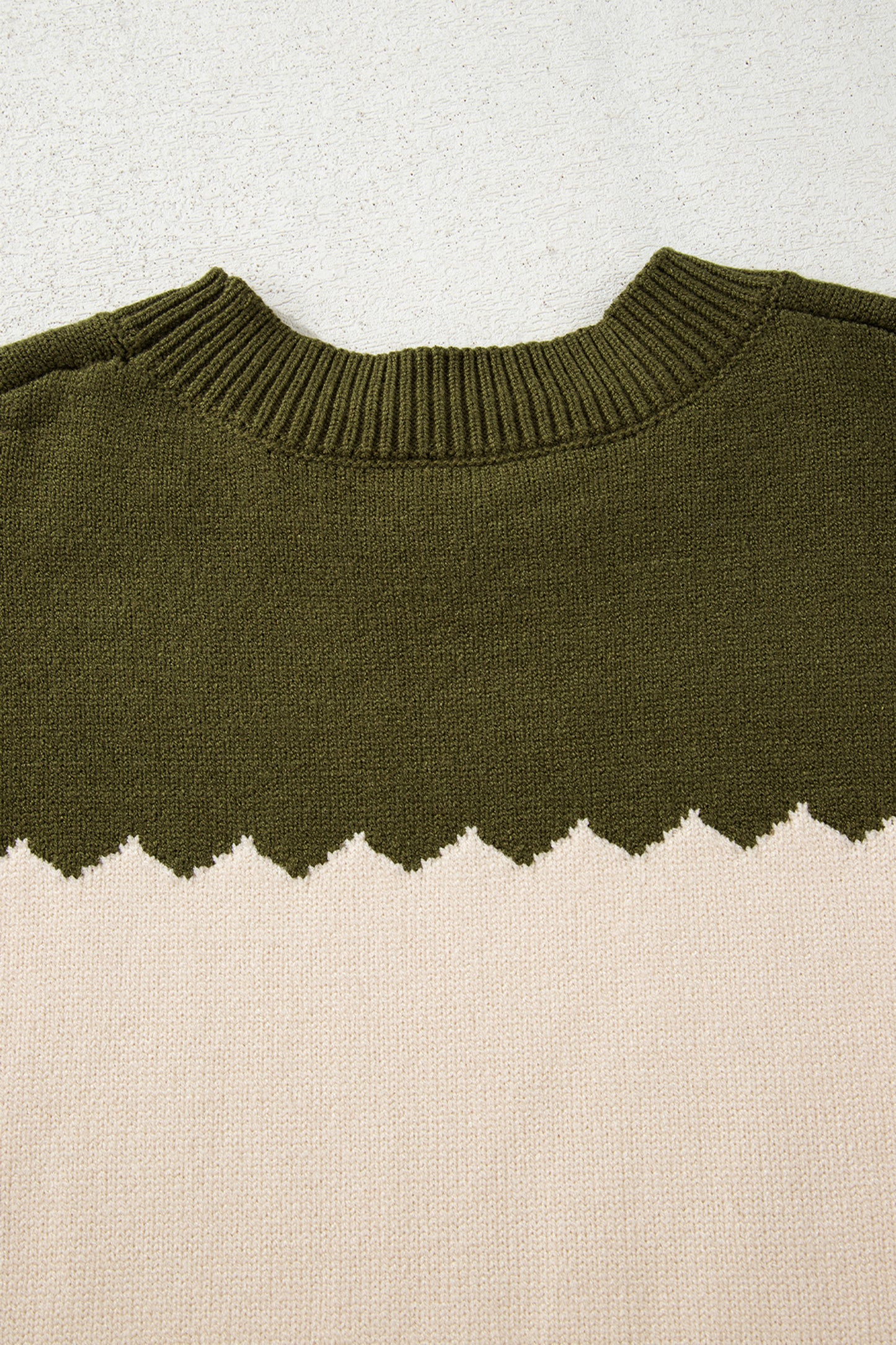 Black Colorblock Crew Neck Drop Shoulder Sweater