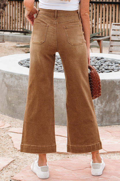 Ashleigh Blue Cropped High Rise Wide Leg Jeans
