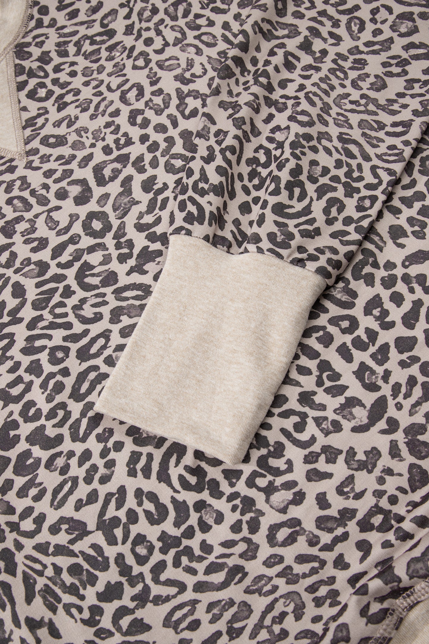 Pink Leopard Print Patchwork Crew Neck Sweatshirt