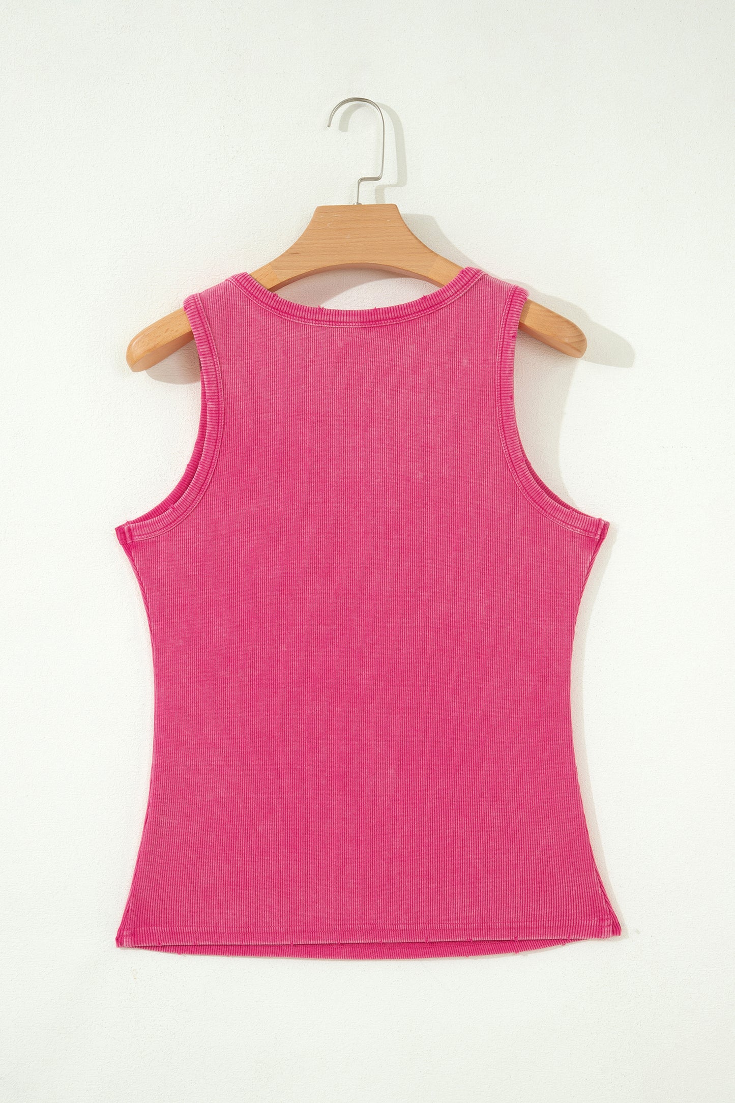 Blue Vintage Distressed Ribbed Mineral Wash Tank Top