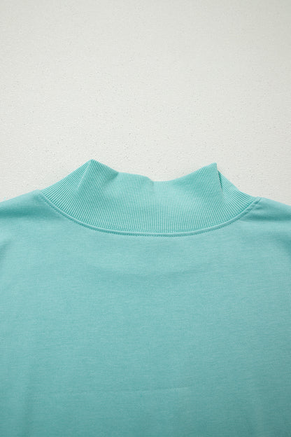 Light Grey Solid Color High Neck Cap Sleeve Loose Top