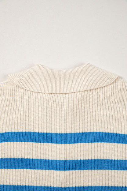 Blackish Green Ribbed Half Zip Collared Sweater Vest