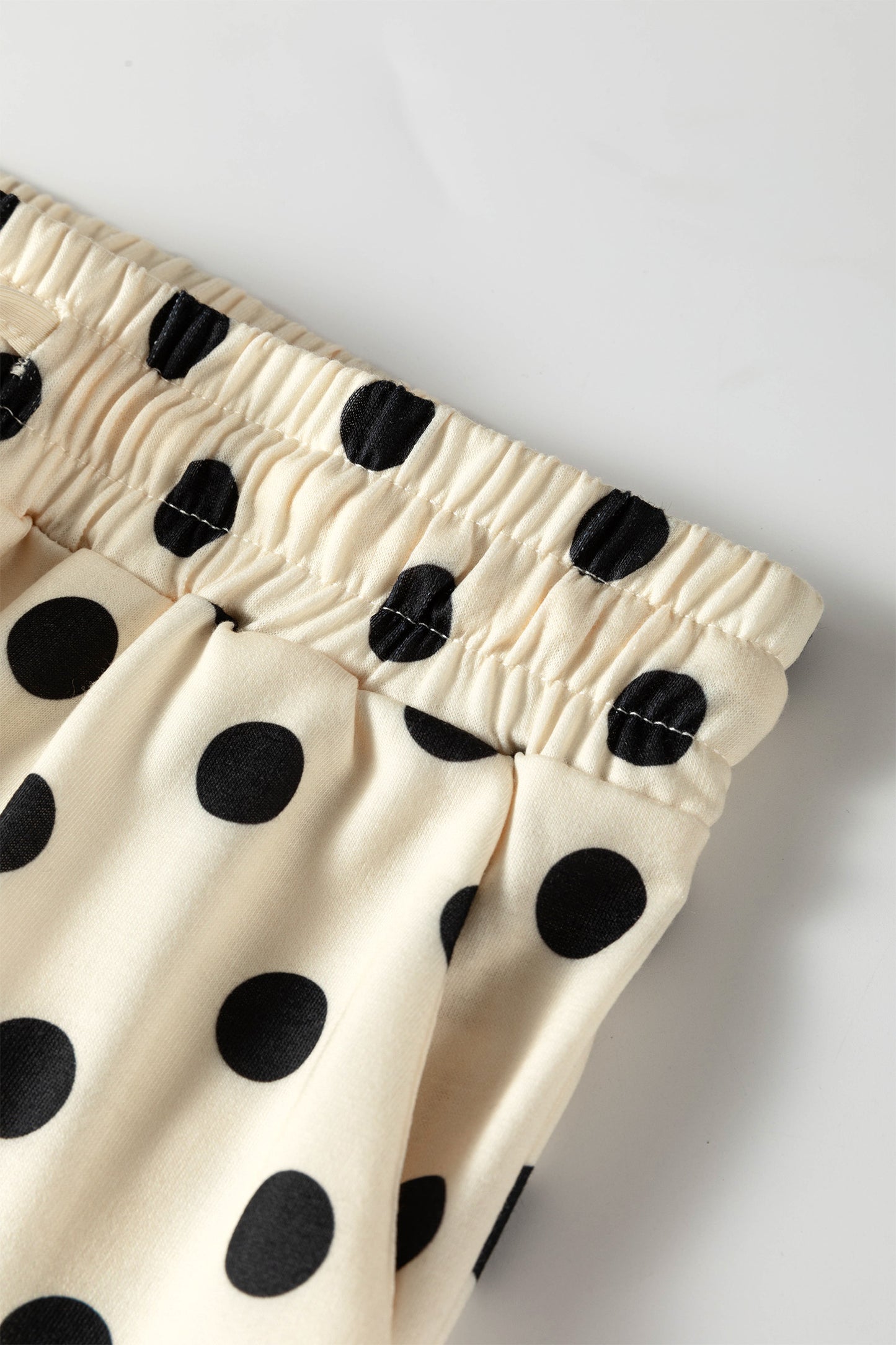 Green Polka Dot Oversized Top Drawstring Short Set