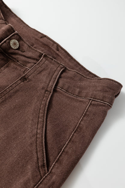 Dusk Blue Retro Washed Patch Pocket Loose Jeans