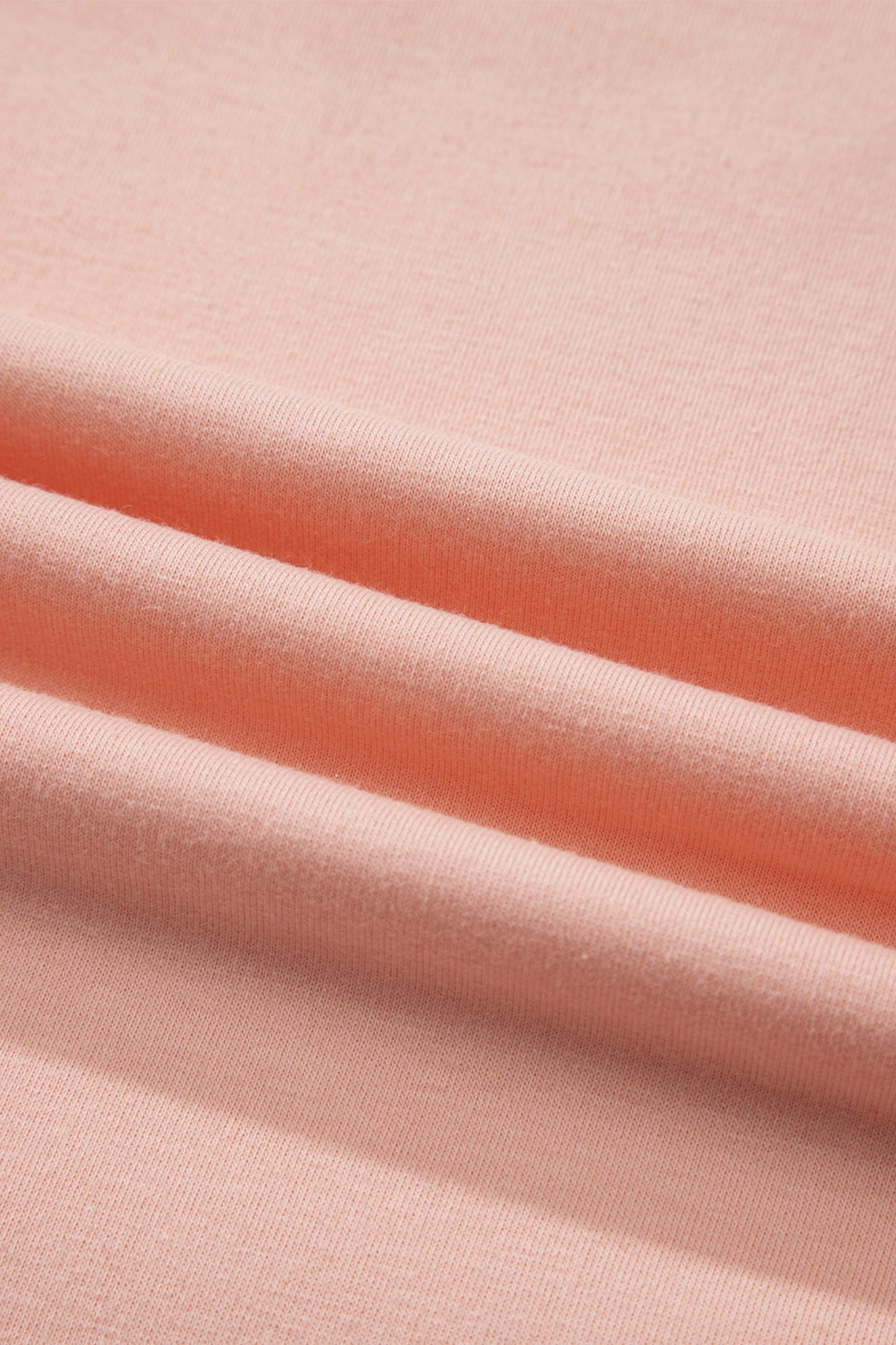 Apricot Pink Solid Color V Neck Tee Drawstring Pant Set