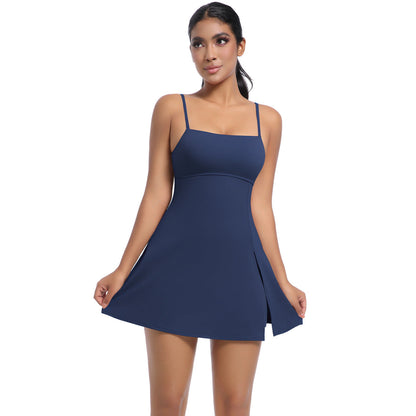 Jumpsuit Tennis Skirt-Navy Blue