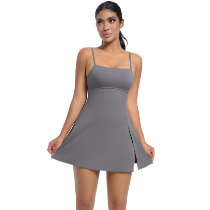Jumpsuit Tennis Skirt-Dark Gray