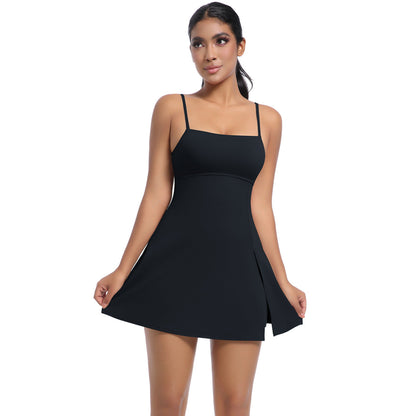 Jumpsuit Tennis Skirt-Black