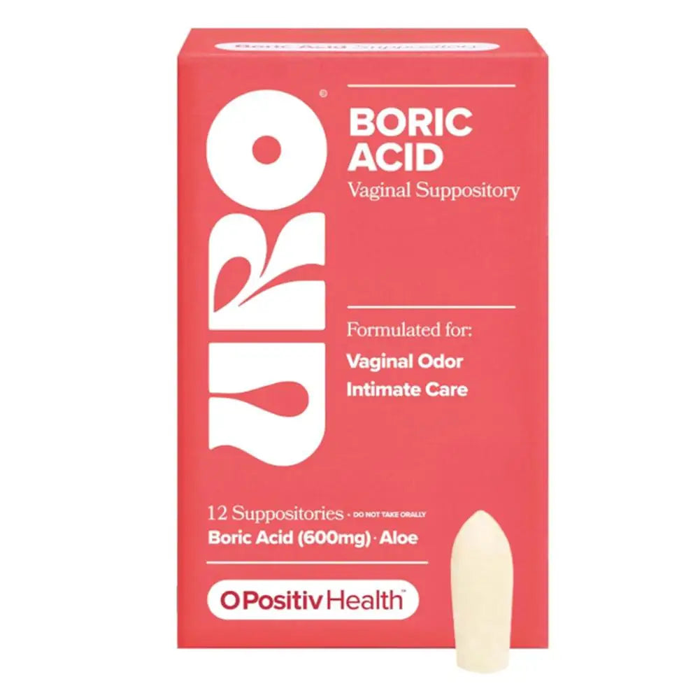 O Positiv Health Boric Acid Suppositories 12pcs – 600mg with Aloe