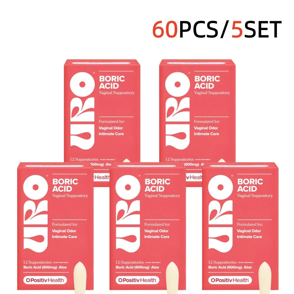 O Positiv Health Boric Acid Suppositories 12pcs – 600mg with Aloe