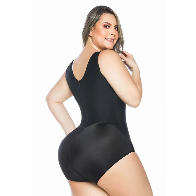 Black Slimming Bodysuit with Front Hooks