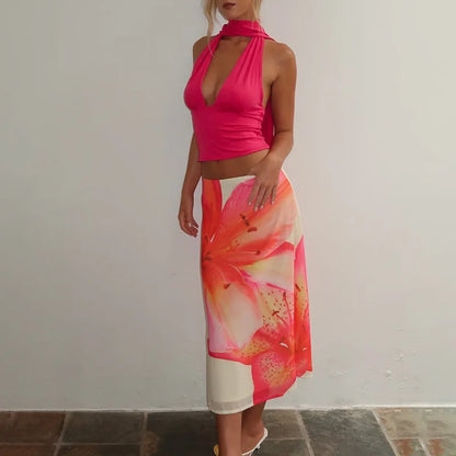 Sexy Backless Halter Tank Top for Women 