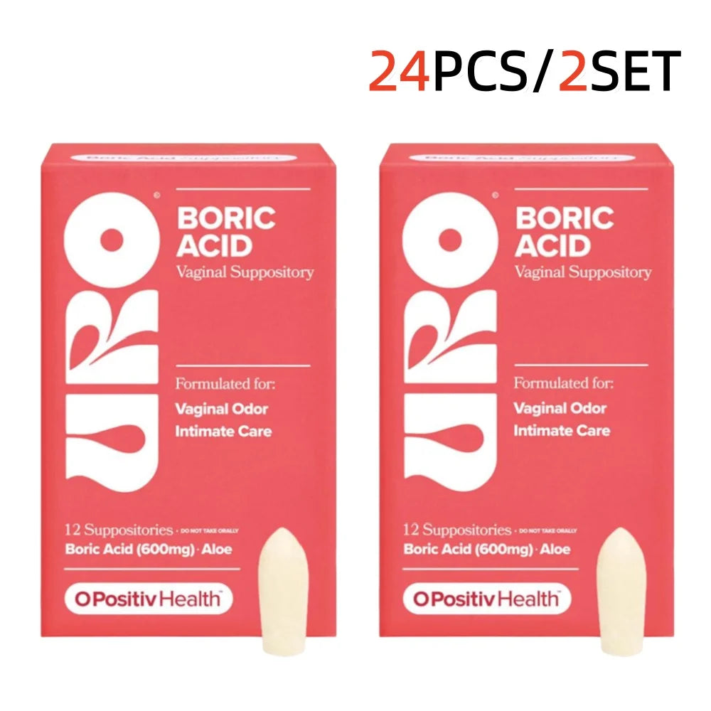 O Positiv Health Boric Acid Suppositories 12pcs – 600mg with Aloe