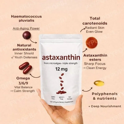 Astaxanthin 12mg Antioxidant Supplement – 120 Softgels