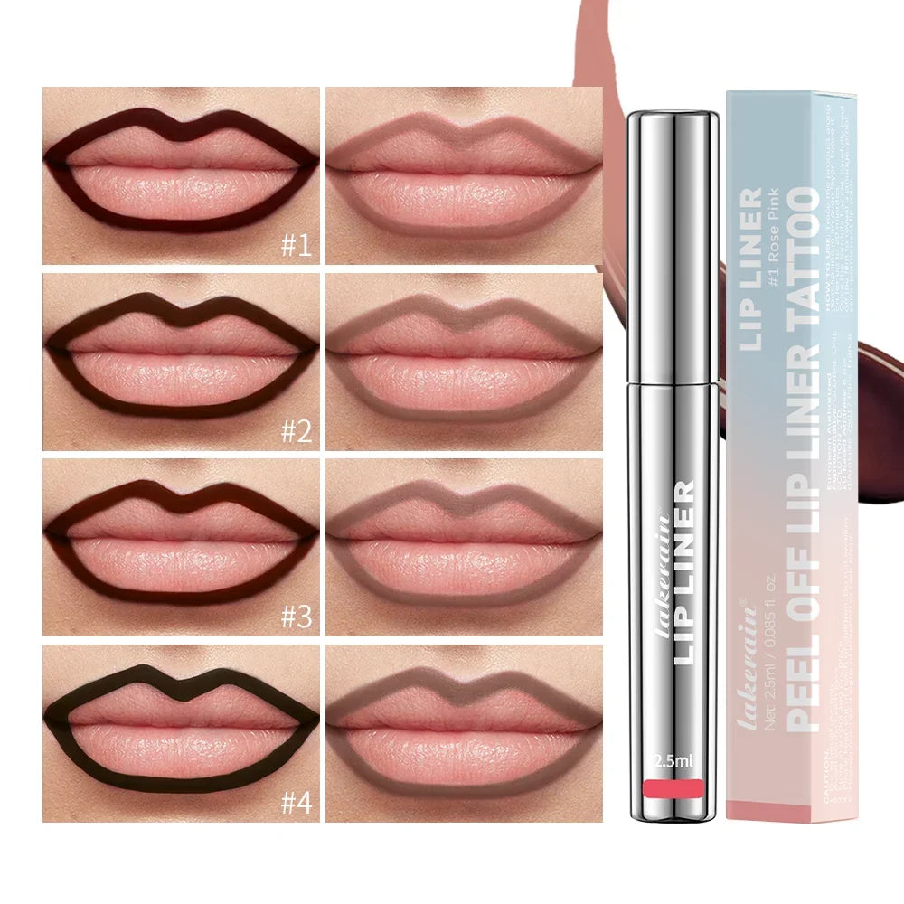 4-Piece Long-Lasting Peel-Off Lip Liner Stain by Lakerain