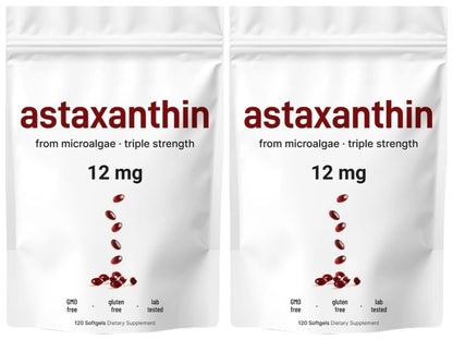 Astaxanthin 12mg Antioxidant Supplement – 120 Softgels