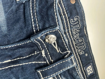 High Waist Embroidered Denim Shorts