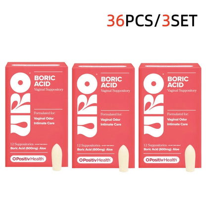O Positiv Health Boric Acid Suppositories 12pcs – 600mg with Aloe