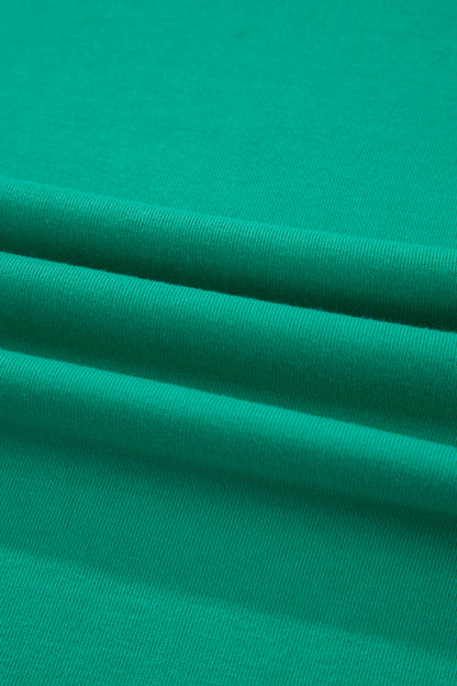Sea Green Solid Color Snap Button Polo Collar Short Sleeve Scallop Hem Mini Dress
