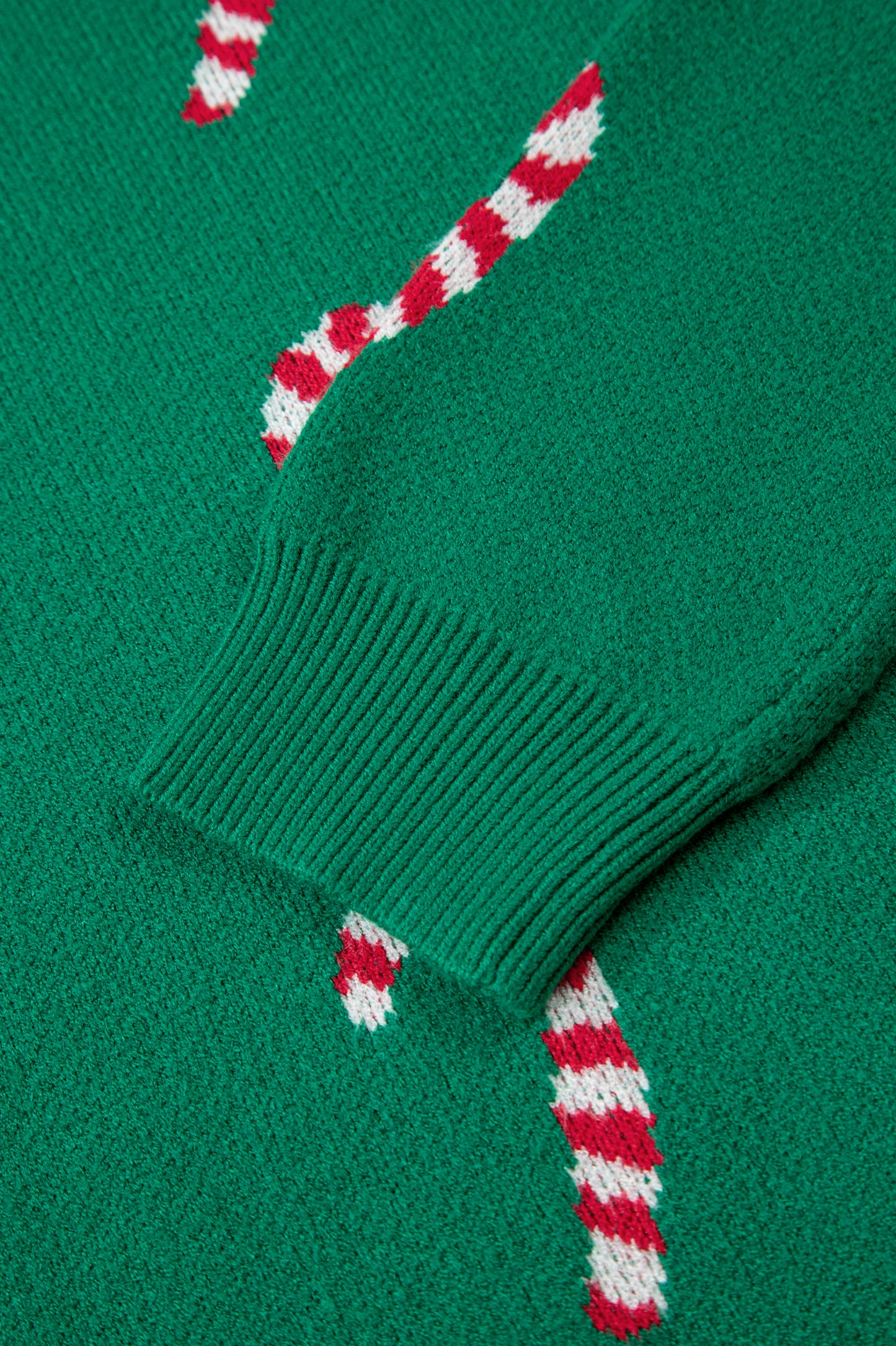 Racing Red Christmas Candy Cane Holiday Drop Shoulder Sweater