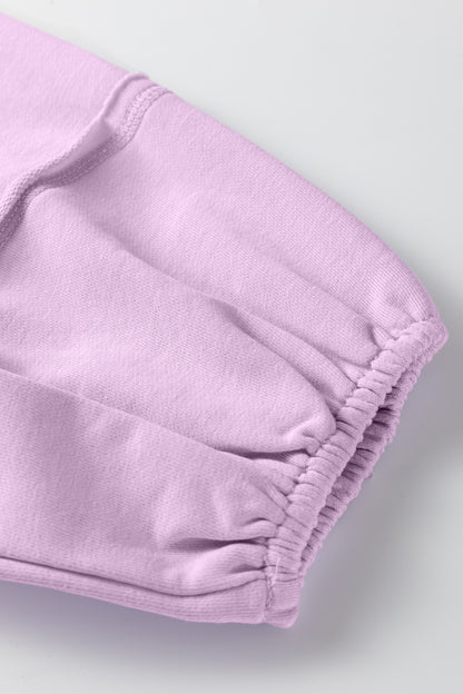 Beau Blue Solid Color Raw Seam Patchwork Baggy Sweatshirt