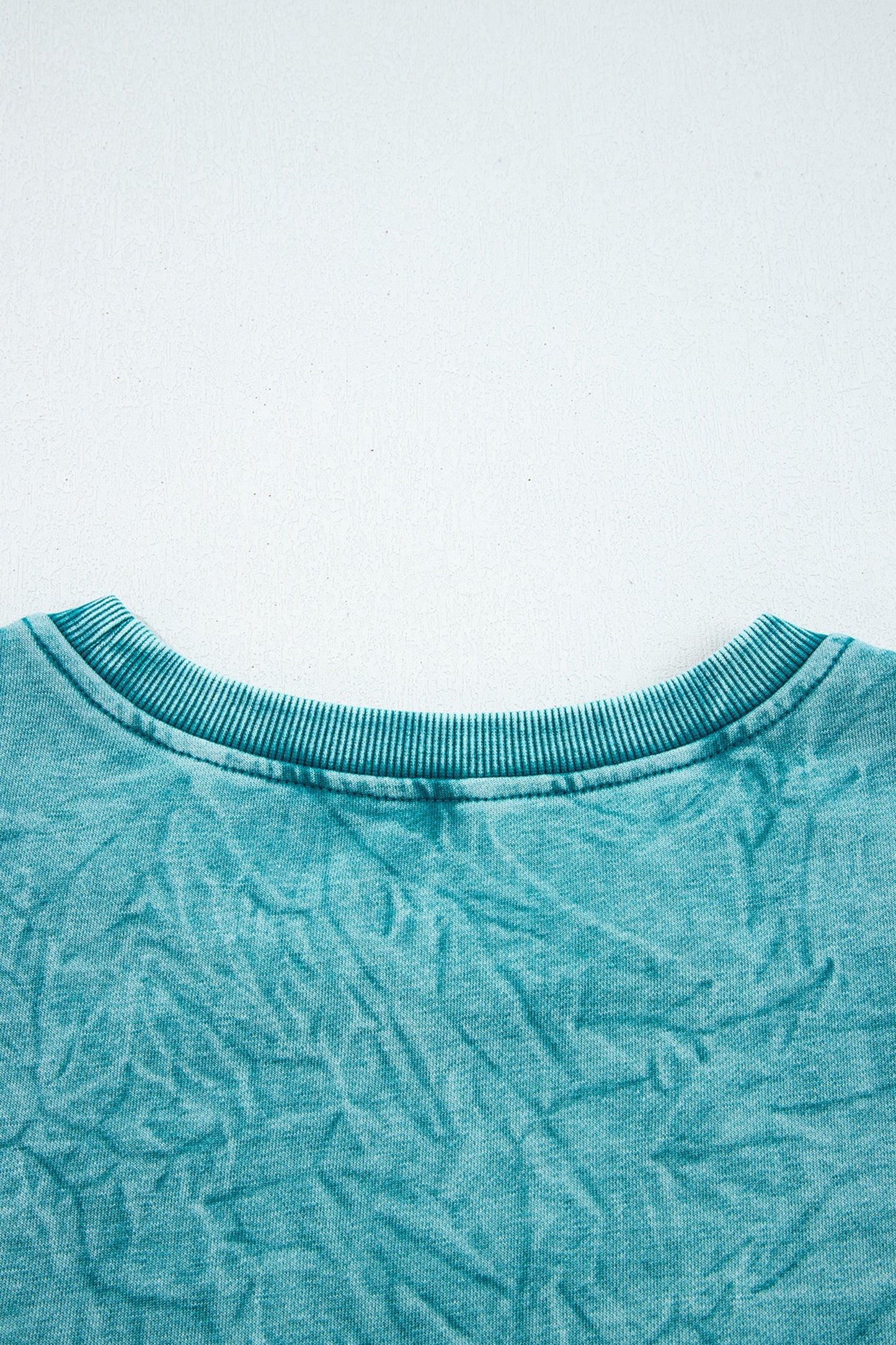 Mineral Red saved by grace Letter Embroidery Mineral Wash Loose Sweatshirt