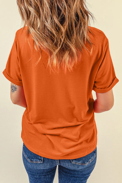 Orchid Petal Casual Plain Crew Neck Tee