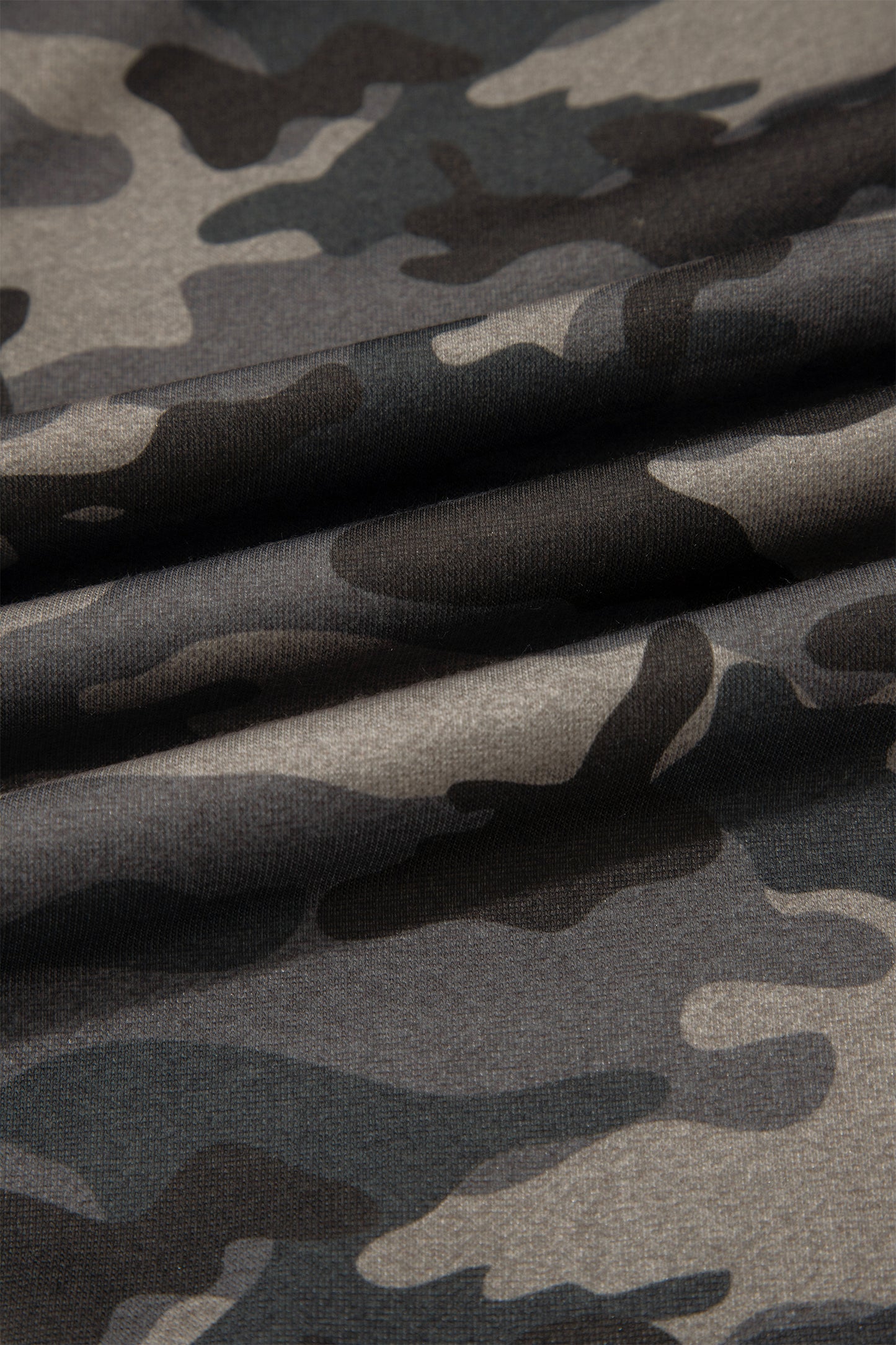 Khaki Camouflage Print Striped Side Panel Patchwork Drawstring Pants