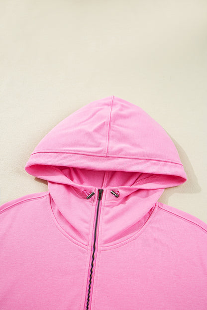 Bonbon Checkered Patchwork Kangaroo Pocket Half Zipper Hoodie