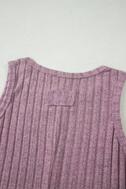 Sea Green Slim Ribbed Mineral Wash Tank Top