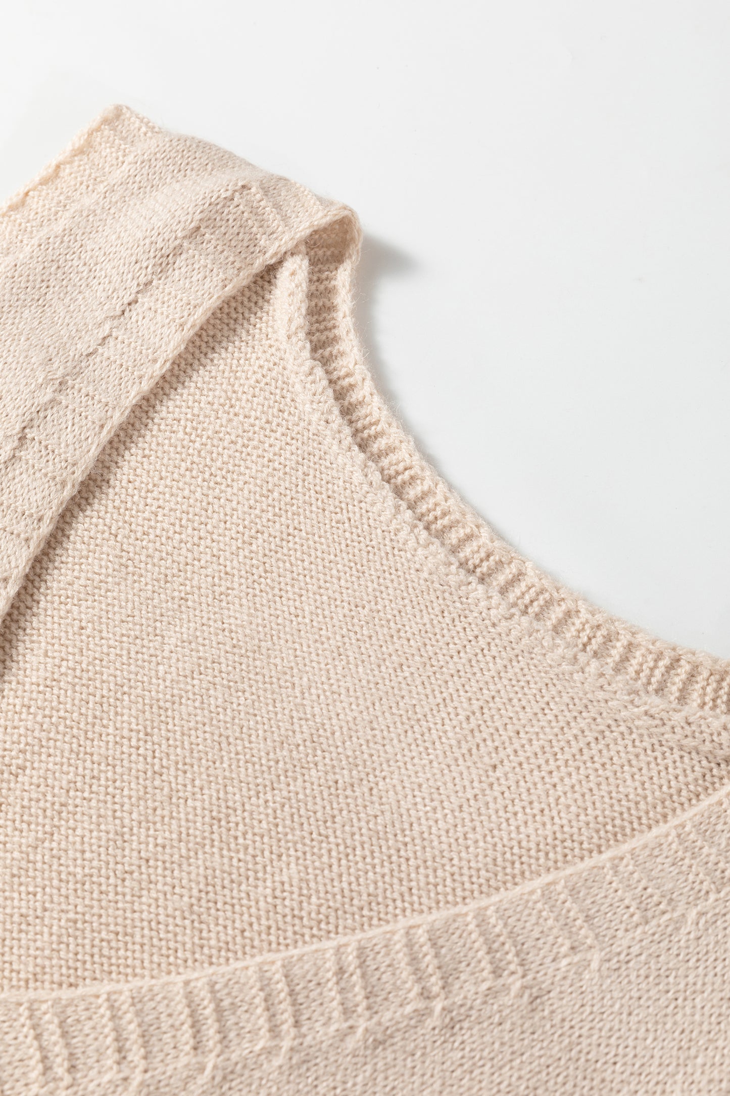 Delicacy Ribbed Deep V Neckline Front Pocketed Loose Tunic Sweater Vest