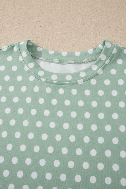 Green Polka Dot Print Short Set