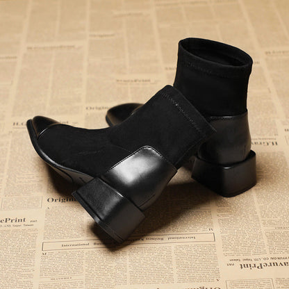 Versatile Women's Thick Heel Short Boots
