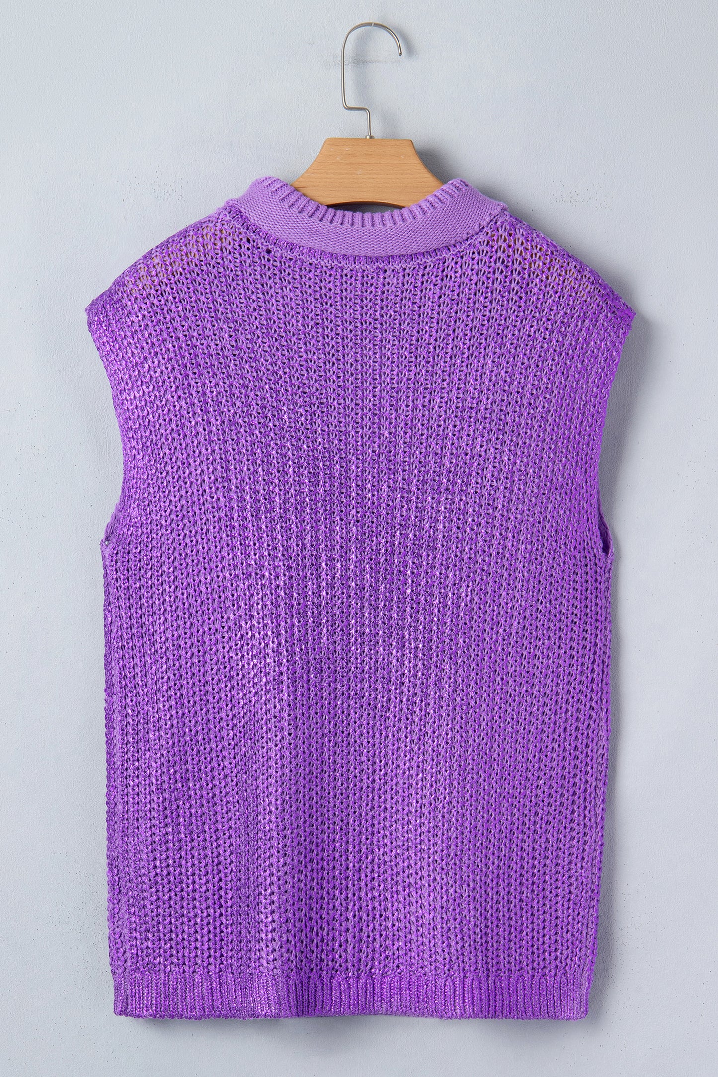 Bright Green Solid Color Knit High Neck Short Sleeve Sweater