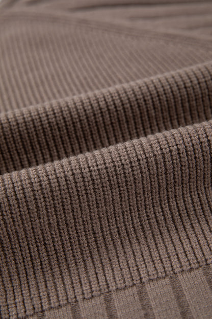 Goat Mixed Texture Knit Button V Neck Sweater Cardigan