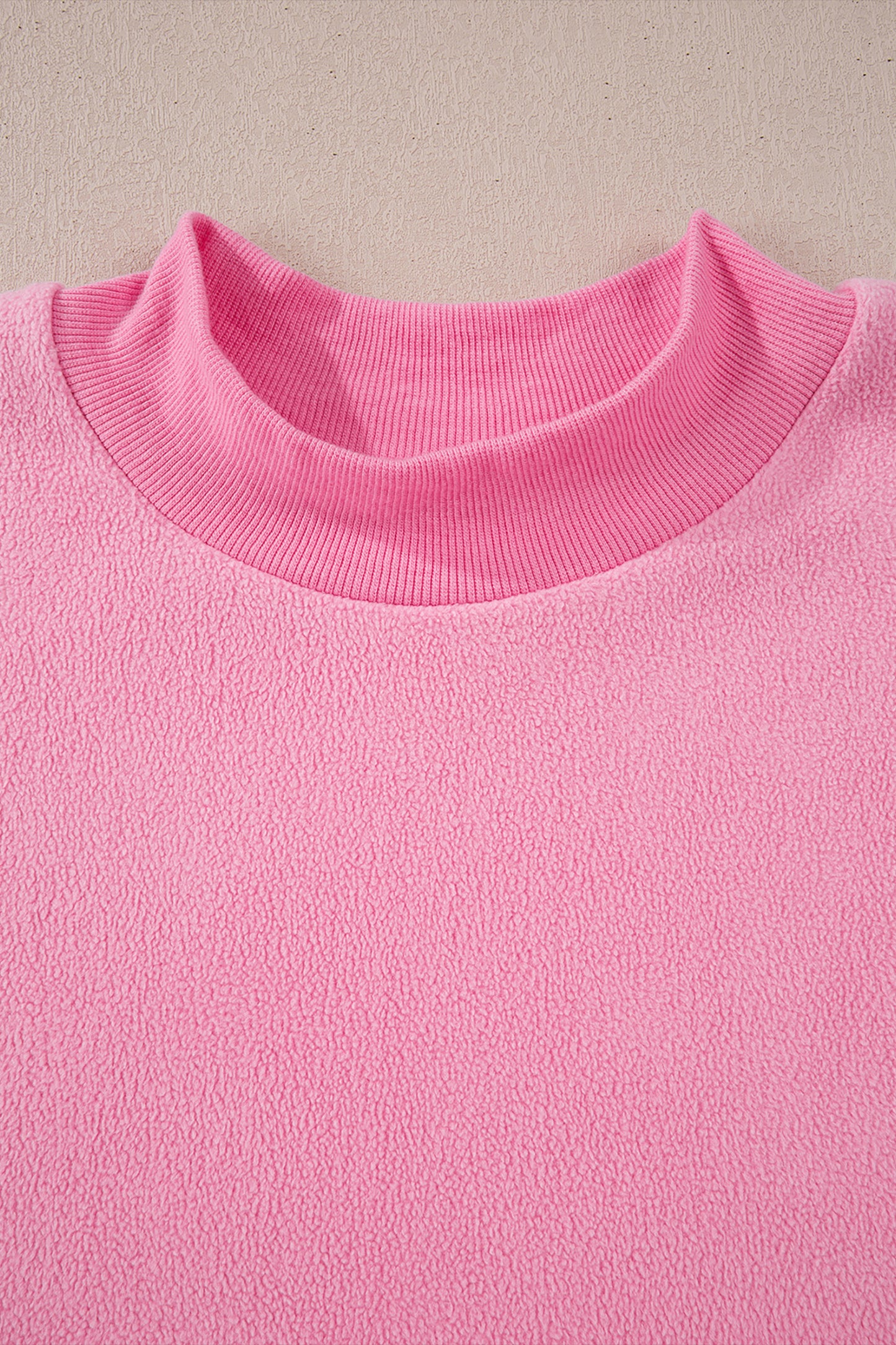 Dark Blue Oversize Drop Shoulder Reversible Mock Neck Sweatshirt