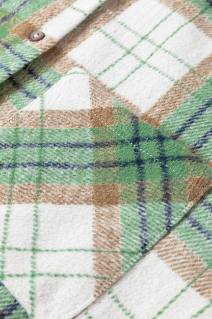 Red Christmas Plaid Casual Flannel Shacket