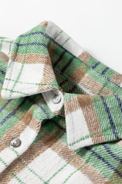 Red Christmas Plaid Casual Flannel Shacket
