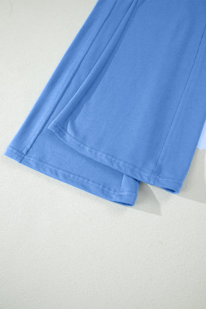 Sachet Pink Solid Cover Oversize Tee Pocketed Casual Pants 2pcs Outfit