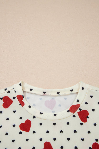 Red Dotted Heart Festive Valentine Blouse