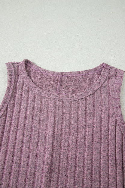 Sea Green Slim Ribbed Mineral Wash Tank Top