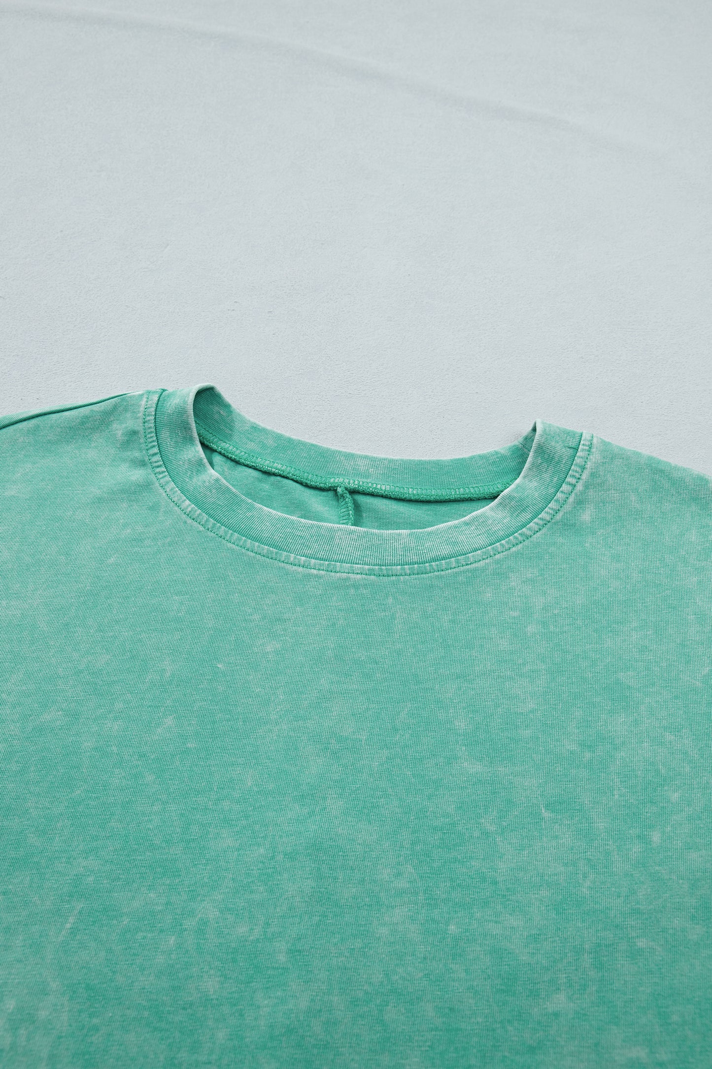 Dark Grey Solid Color Cotton Mineral Washed Oversize Tee