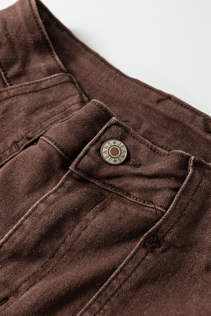 Dusk Blue Retro Washed Patch Pocket Loose Jeans