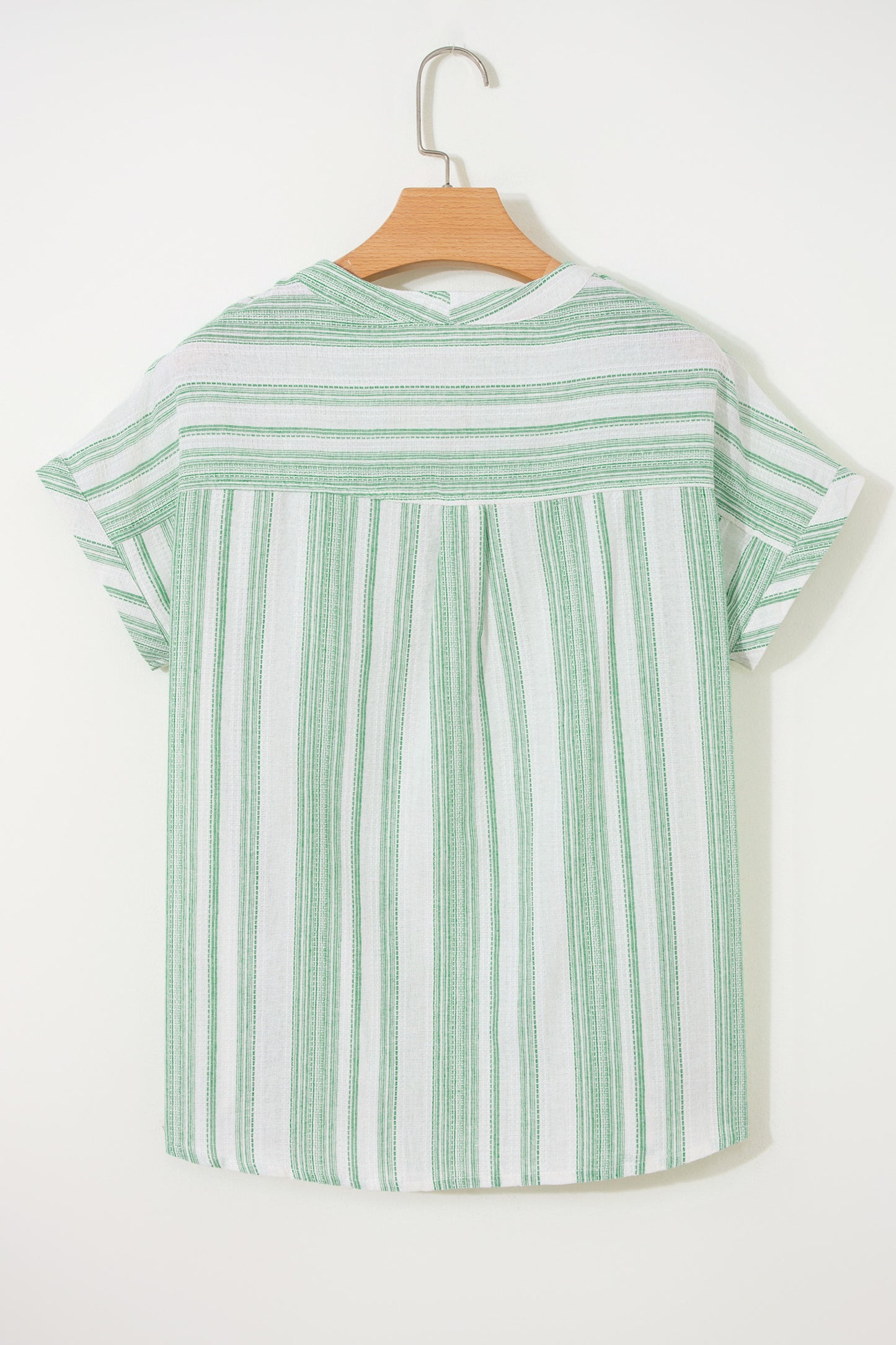 Fiery Red Breathable Gauze Half Button Short Sleeve Casual Blouse