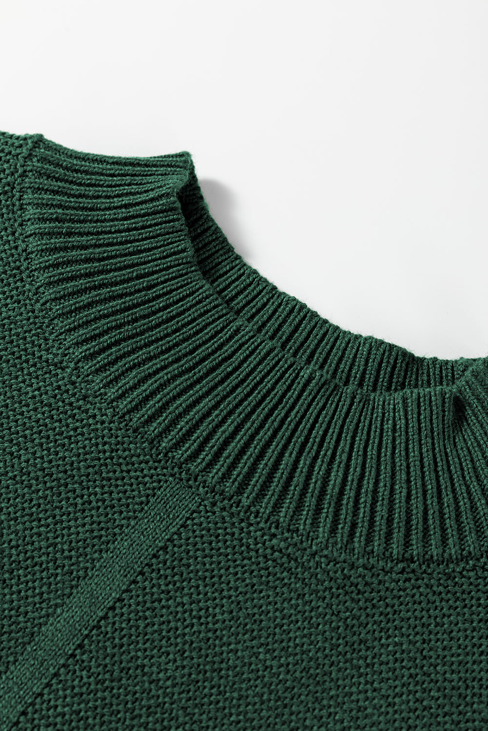 Red Dahlia Solid Color Front Seam Drop Shoulder Loose Sweater
