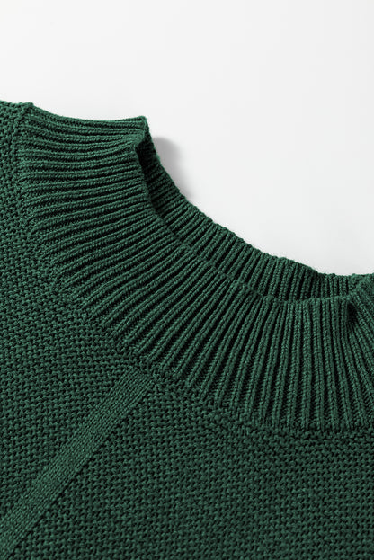 Red Dahlia Solid Color Front Seam Drop Shoulder Loose Sweater