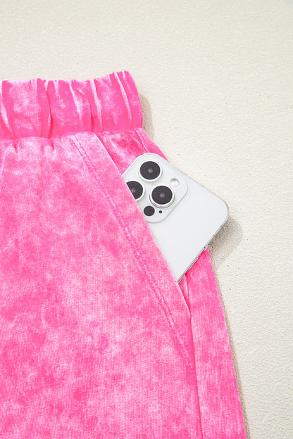 Rose Red Mineral Wash Cotton Short Set