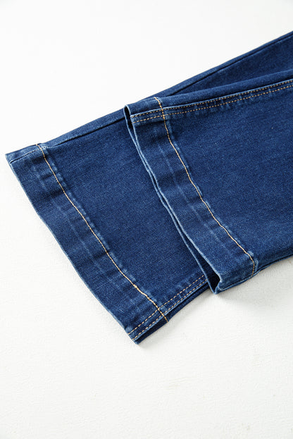 Sail Blue Western Stitch Patched Pocket Bootcut Jeans