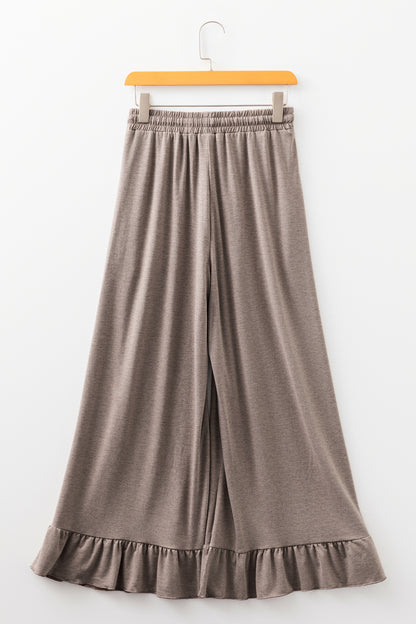 DUNE Ruffled Wide Leg Pull On High Waist Pants with Pockets