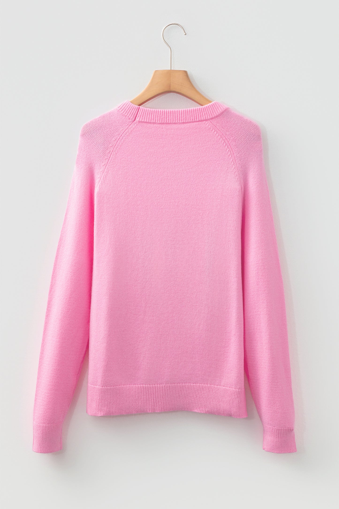 Racing Red MERRY Letter Pattern Christmas Raglan Sleeve Sweater